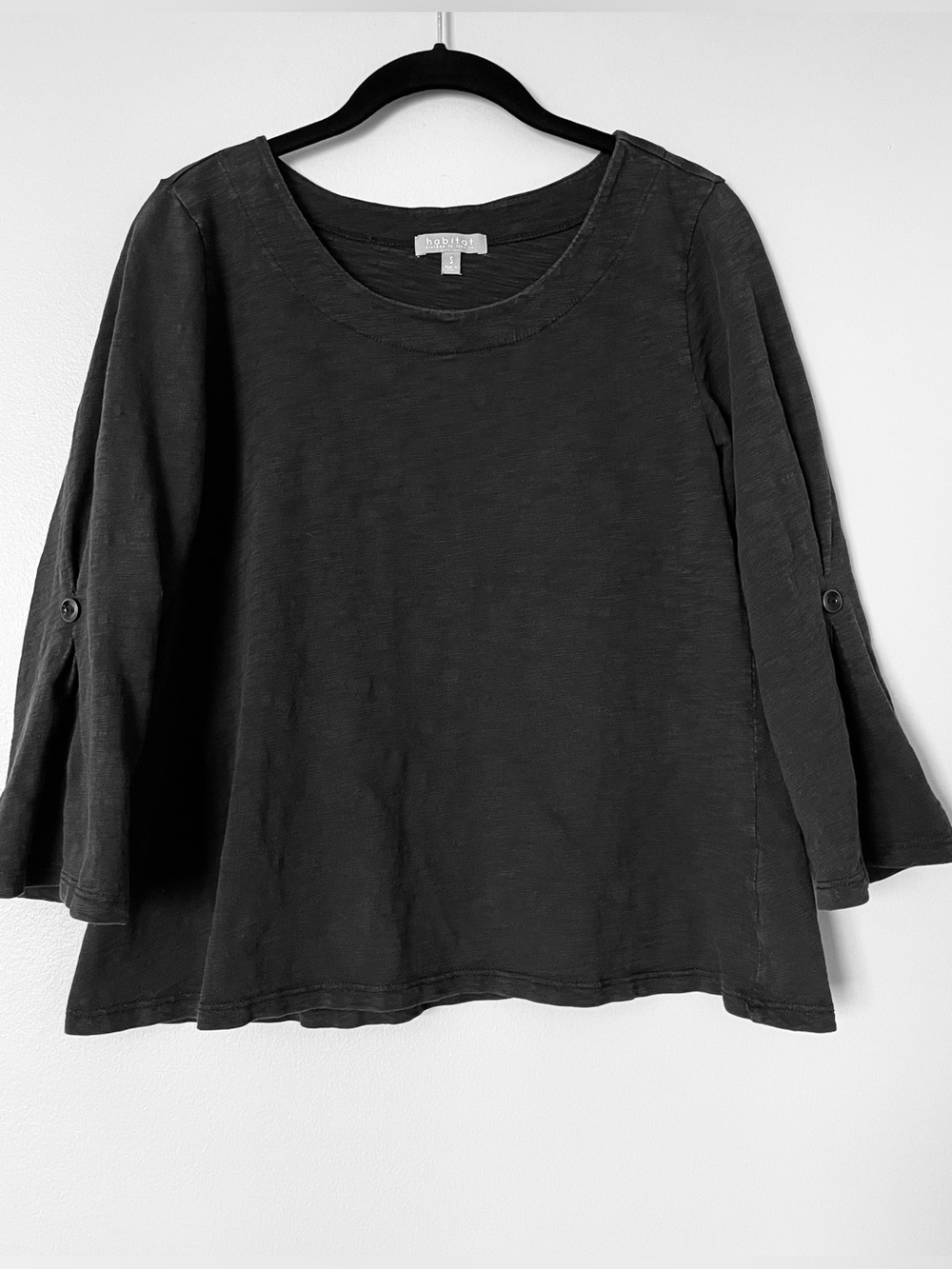 Habitat Black Flared Sleeve Cotton Top